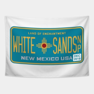 White Sands National Park license plate Tapestry