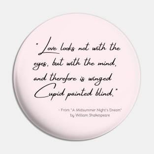 A Quote about Love from "A Midsummer Night's Dream" by William Shakespeare Pin