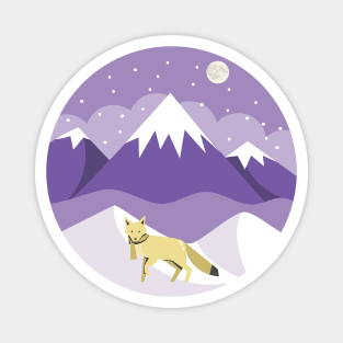 Snow Scene with Fox Magnet