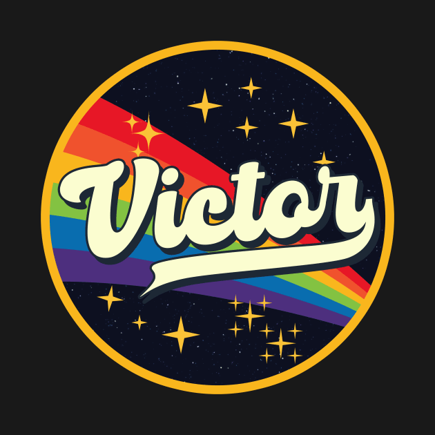 Victor // Rainbow In Space Vintage Style by LMW Art