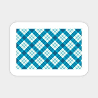 Blue and White Modern Checkered Magnet