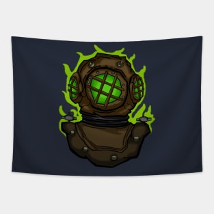 Radioactive diver helmet Tapestry