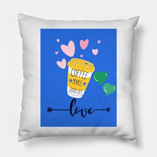 Coffee with Life T-Shirt Pillow