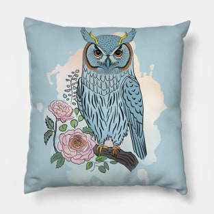 Owl blue Pillow