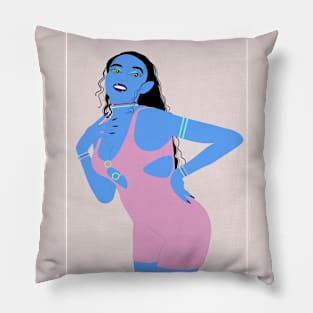 Blue Alien Woamn 01 Pillow