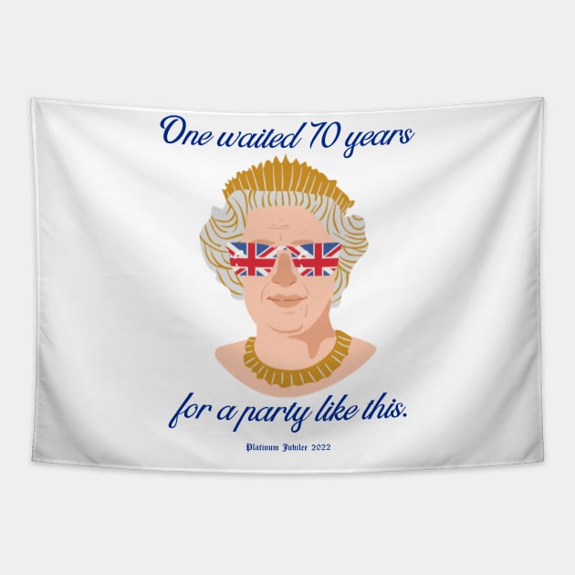 Funny Platinum Jubilee Queen Tapestry by Katebi Designs