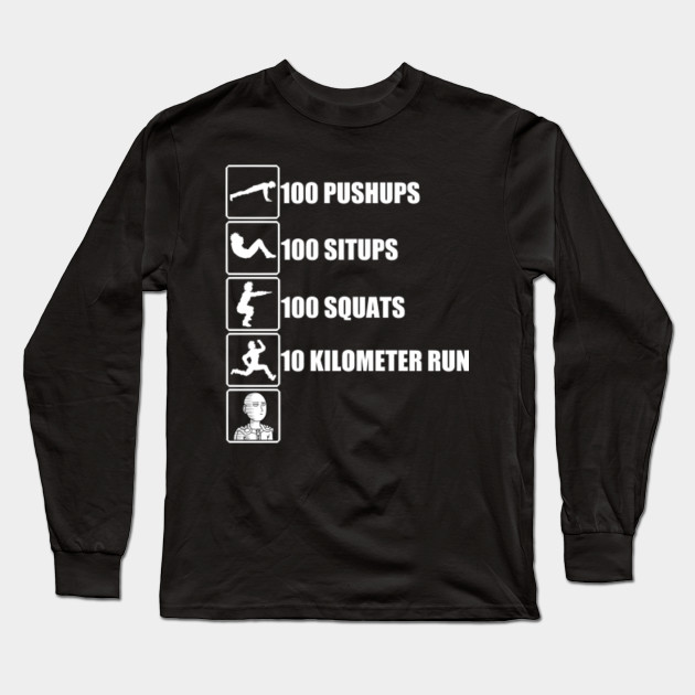 Wallpaper Become A One Punch Man Workout Long Sleeve T Shirt Teepublic Desktop Wallpaper
