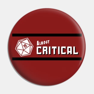 Almost Critical - Full Color Horizontal Logo on Red Pin