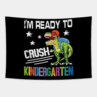 Dinosaur Student Back School I'm Ready To Crush Kindergarten Tapestry