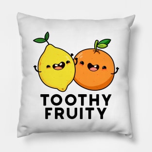 Toothy Fruity Cute Fruit Pun Pillow