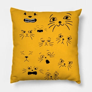 1001 cat expressions Pillow