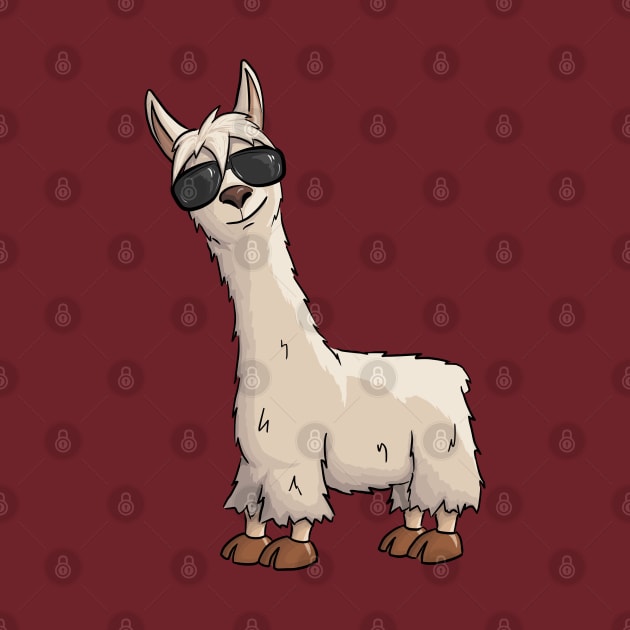 Funky Alpaca Hipster Llama With Sunglasses by SkizzenMonster