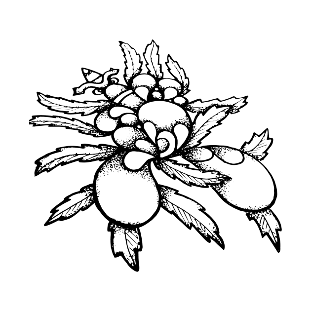 Beautiful Black and White Flower Doodle Art by VANDERVISUALS