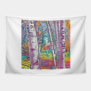 Pastel Birch Forest Tapestry