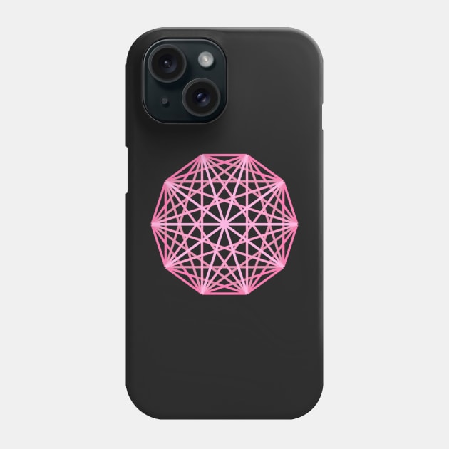 Pink Polyhedron Geometric Shape Phone Case by SeaChangeDesign