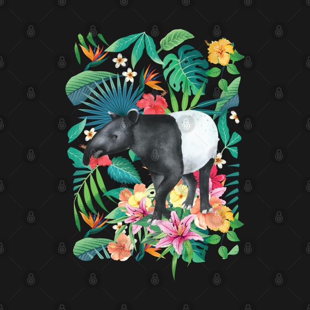 Tropical Rainforest Malayan Tapir by LulululuPainting