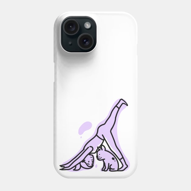 Cute Yoga Downward Dog Sticker Phone Case by Nature Lover Apparel