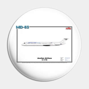 McDonnell Douglas MD-83 - Aeolian Airlines (Art Print) Pin