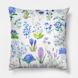 blue and purple flowers collection 2020 Pillow