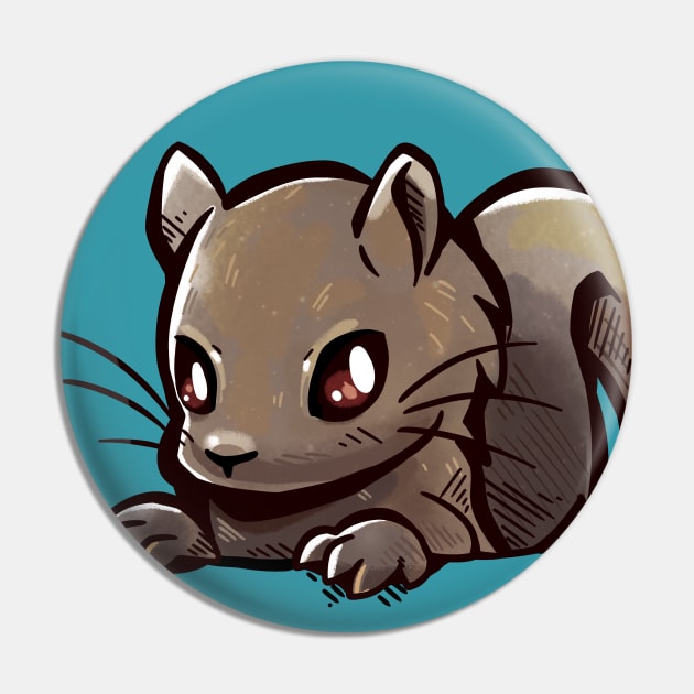 Pocket Cute Grey Squirrel Pin by TechraPockets