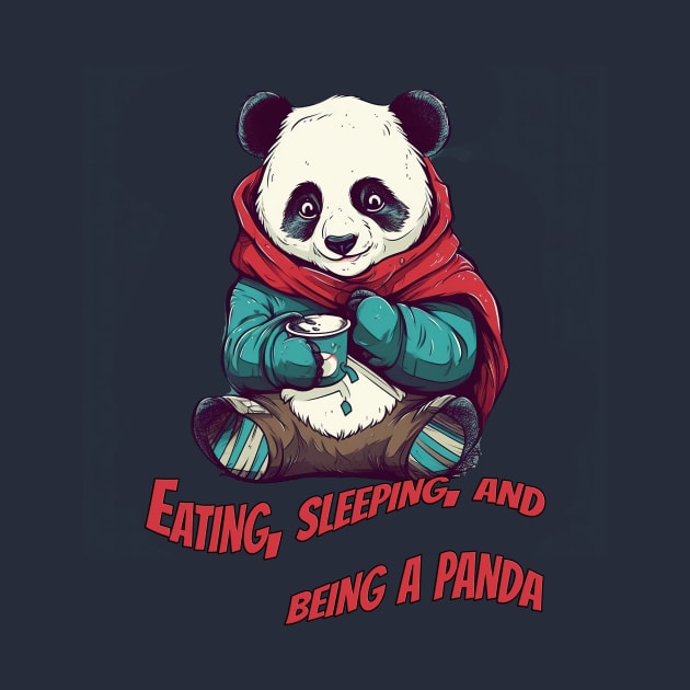 Cute Eating Panda - Funny Animal Art Design by ABART BY ALEXST 