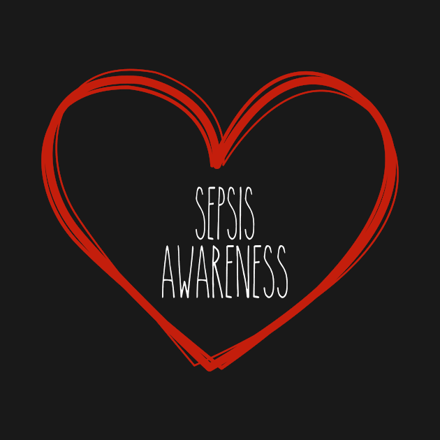 Sepsis Awareness Heart Support by MerchAndrey