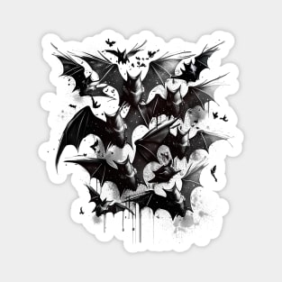 Flock of Bats Gothic Vampire Art Magnet