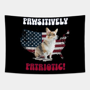 4th of July Independence Day Patriotic Corgi Funny Design for Dog Lovers Tapestry