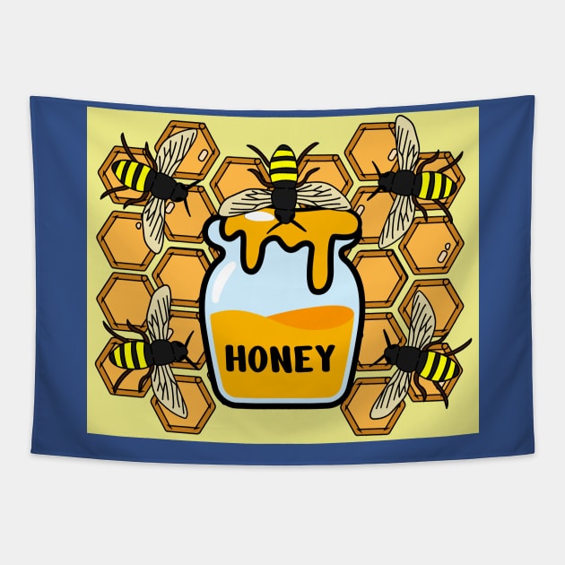 Sweet Honey Bees Beekeeper Beekeeper Tapestry by flofin