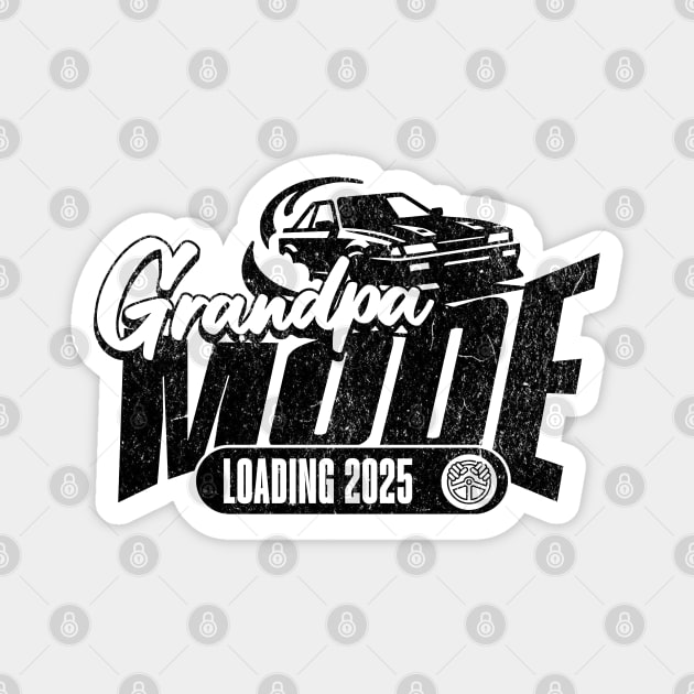 New Grandpa To Be Grandpa Mode Loading 2025 Racing Car Magnet by Yesteeyear