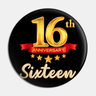 16 sixteen birthday Pin