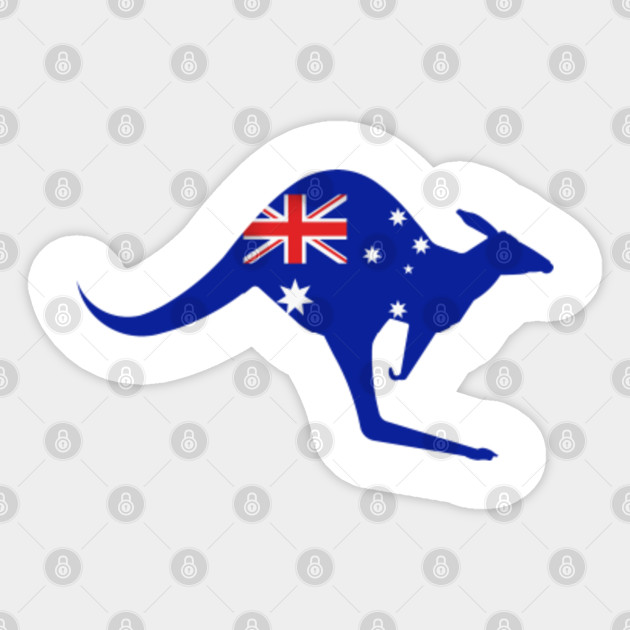 Australian Kangaroo Australia Flag Australian Kangaroo Australia Flag Sticker Teepublic Uk