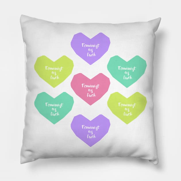 Feminist in heart Pillow by GlitterButt