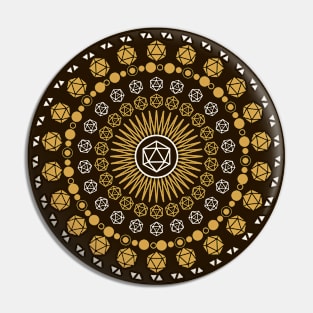 Sacred Geometry D20 Dice of the Wizard Tabletop RPG Pin