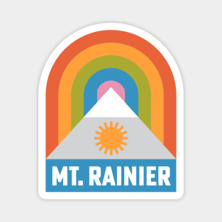 Mt Rainier National Park Washington Rainbow Badge Magnet