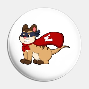 Meerkat as Hero with Mask Pin