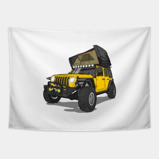 Jeep Wrangler Camp Time- Yellow Tapestry