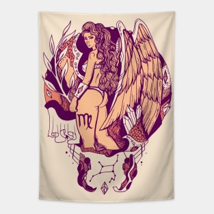 Peach Virgo Beauty Tapestry