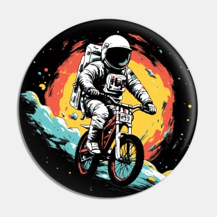 Intergalactic Bike Rider // Astronaut on a Bicycle in Outer Space Pin