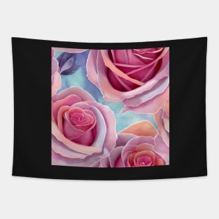 Watercolor rose pattern design Tapestry