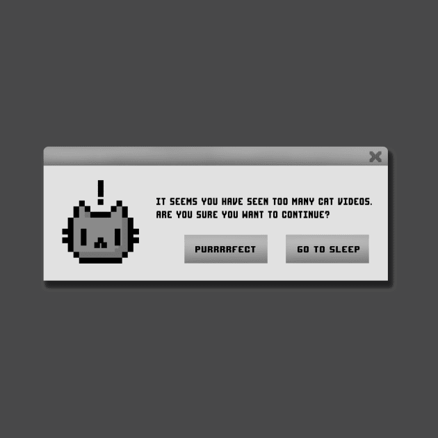 Cat Alert Message -Procrastination Kitty - Funny Geeky Computer by BlancaVidal