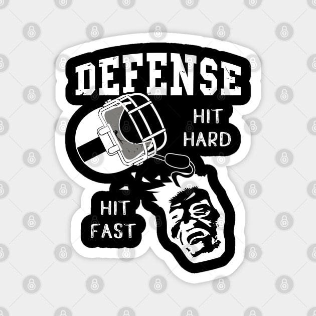 Football Player Defense Hit Hard Football Fan Magnet by atomguy