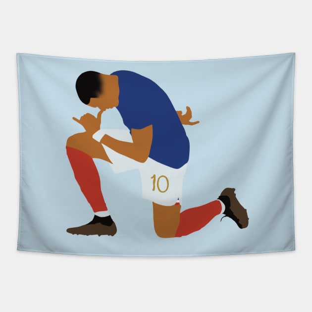 Kylian Mbappe minimalist illustration Tapestry by maoudraw