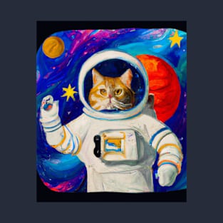 Funny astraunot cat Design cat lovers Cool space lover T-Shirt