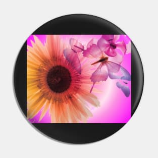 Transparent flower in pink Pin