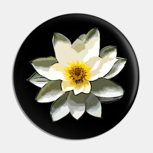 White Lotus - Lotus Flower Art Pin