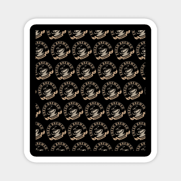 Freshly brewed coffee cup pattern Magnet by Muse