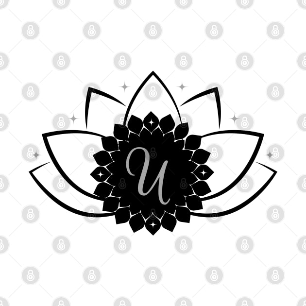 U - Lotus Flower Monogram by Mazzlo Shop