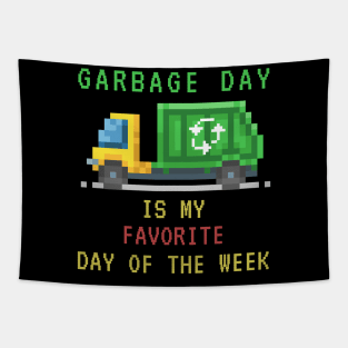 Garbage Day Funny pixel Tapestry