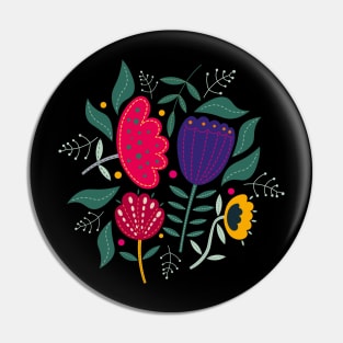 Colorfully Abstract Floral Pin